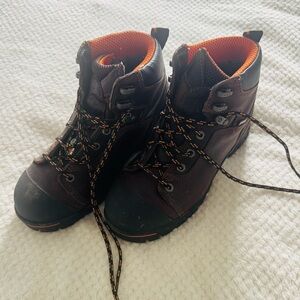 Timberland Gray and Orange Hiking Boots